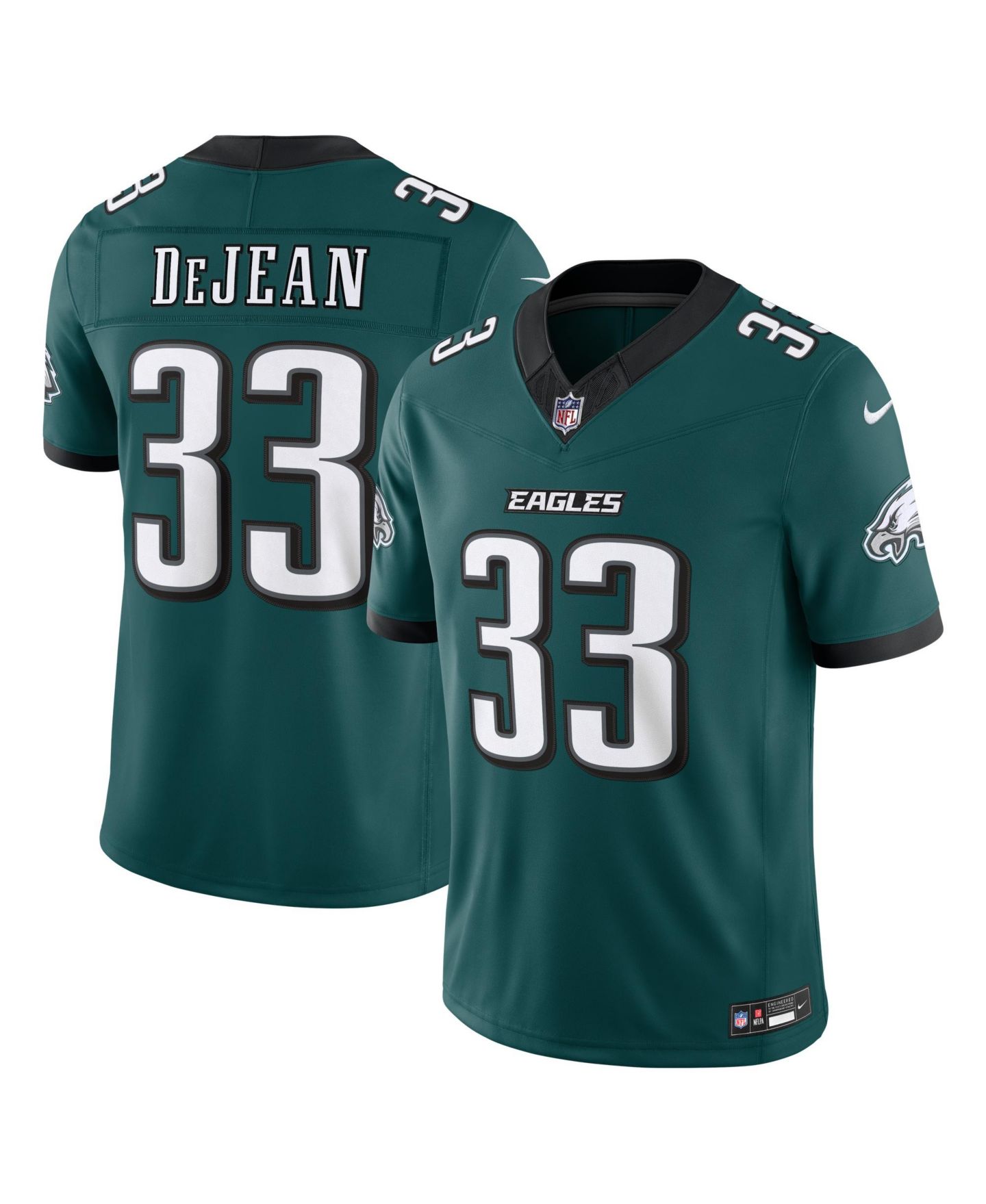 Мужской топ Nike Cooper DeJean Midnight Green Philadelphia Eagles Vapor F.U.S.E. Stitched Limited Jersey — фото 1