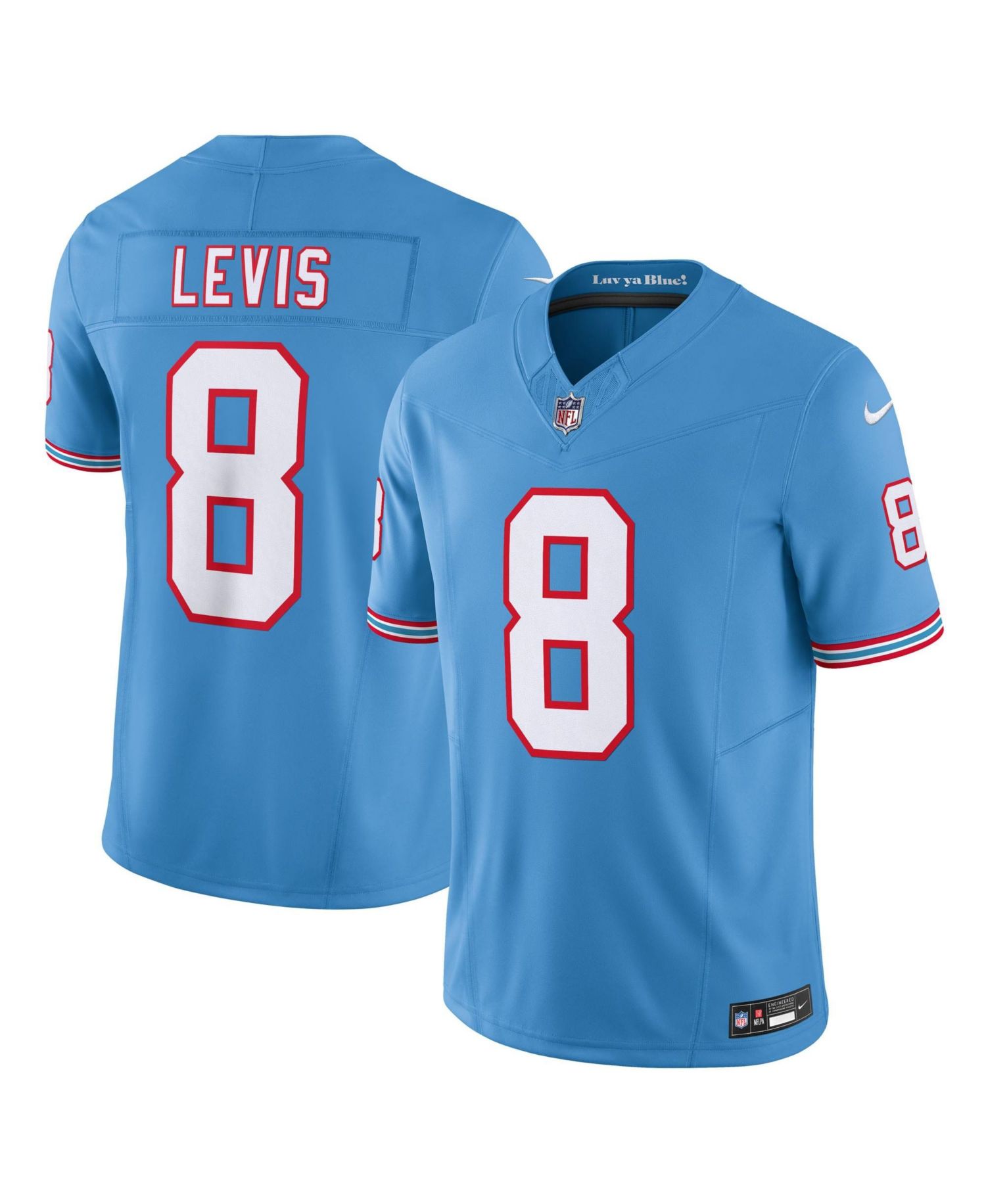 Men's Will Levis Light Blue Tennessee Titans Alternate Oilers Throwback Vapor F.U.S.E. Limited Jersey
