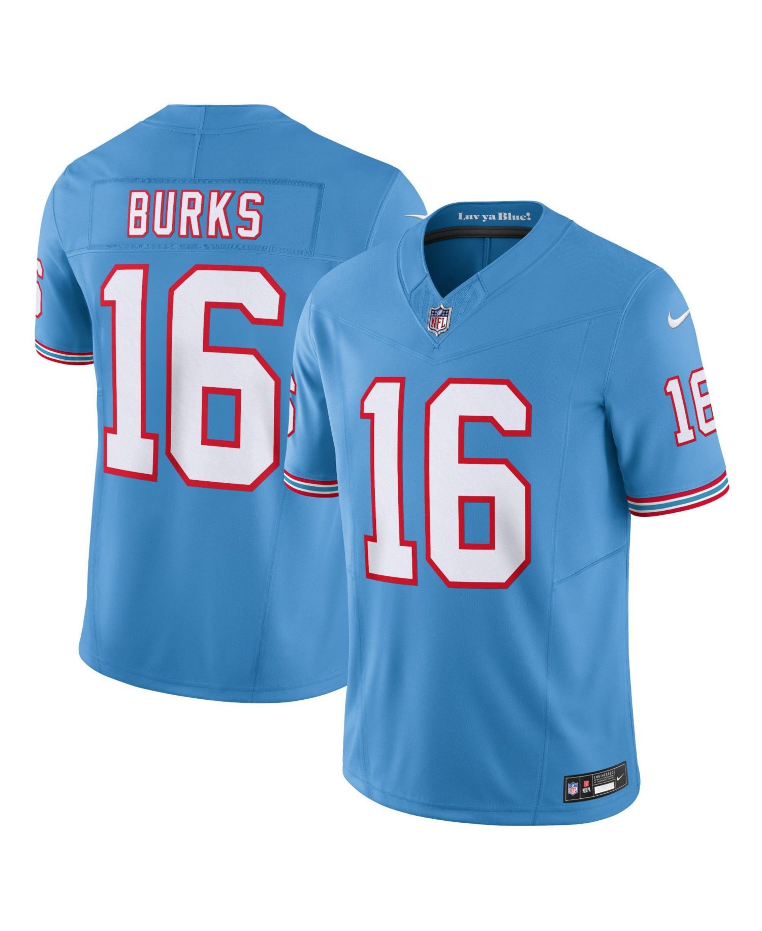 Men's Treylon Burks Light Tennessee Titans Oilers Throwback Vapor F.U.S.E. Limited Jersey