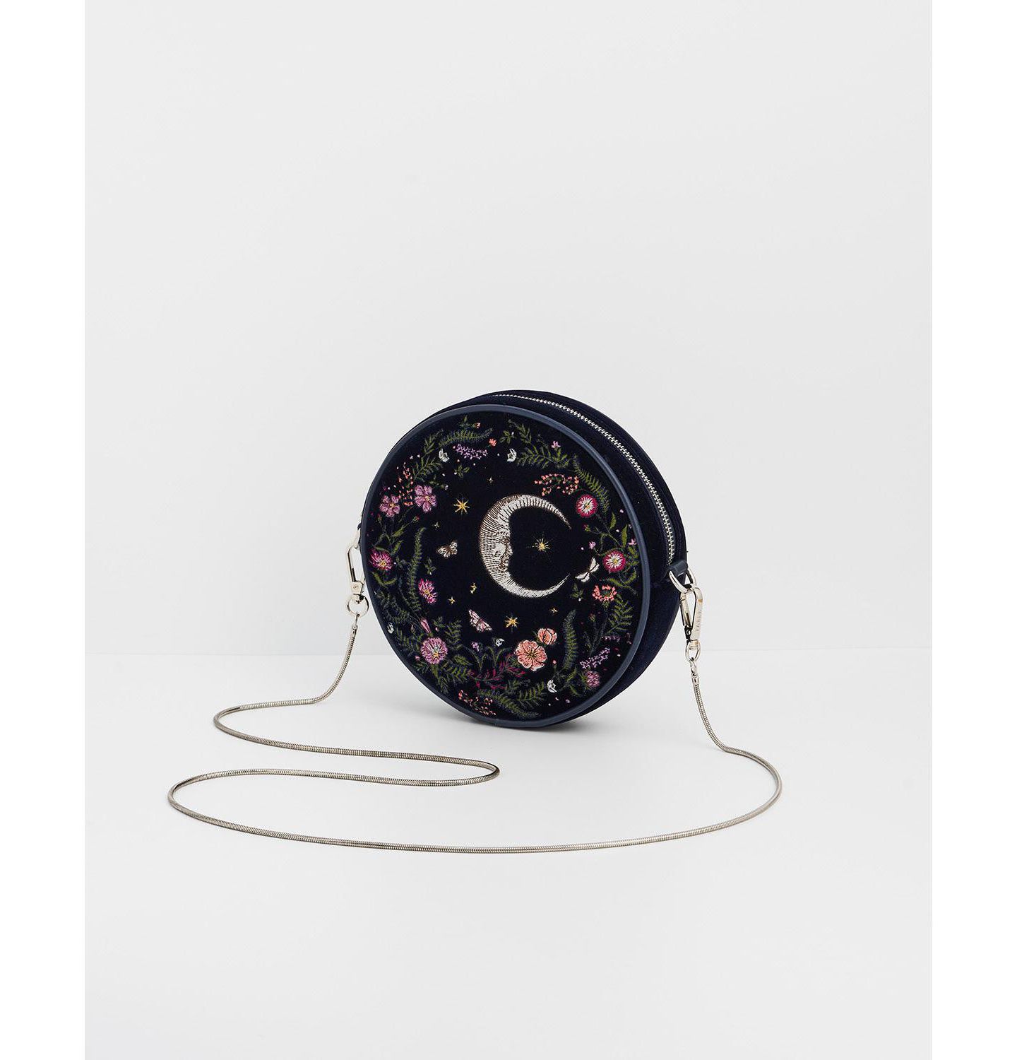 Женская сумка Fable England Chloe Midnight Garden Embroidered Circle, цвет: Тёмно-синий — фото 7