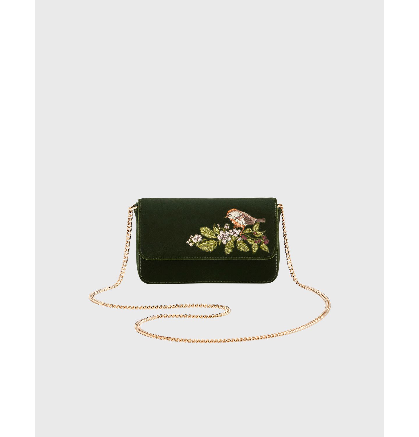 Женская сумка Fable England Sophia Wren Embroidered Occasion, цвет: Зелёный — фото 8