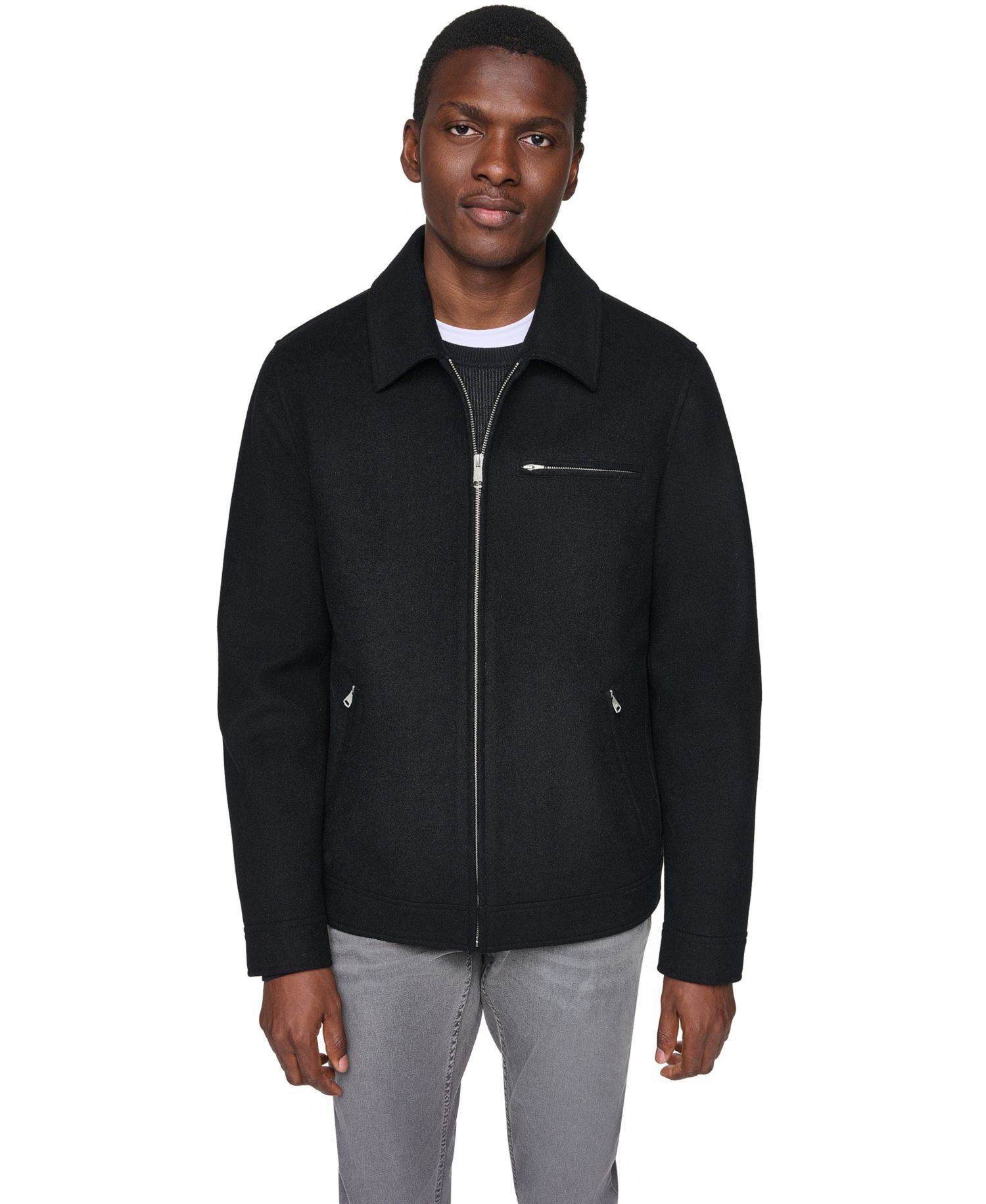 Men's Wool-Blend Classic-Fit Shirt Collar Jacket