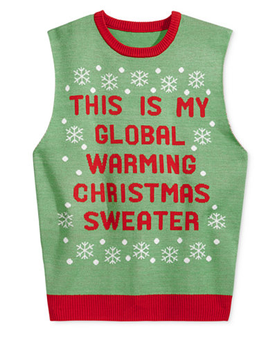 American Rag Men's Global Warming Graphic-Print Sweater Vest, Only at Macy's
