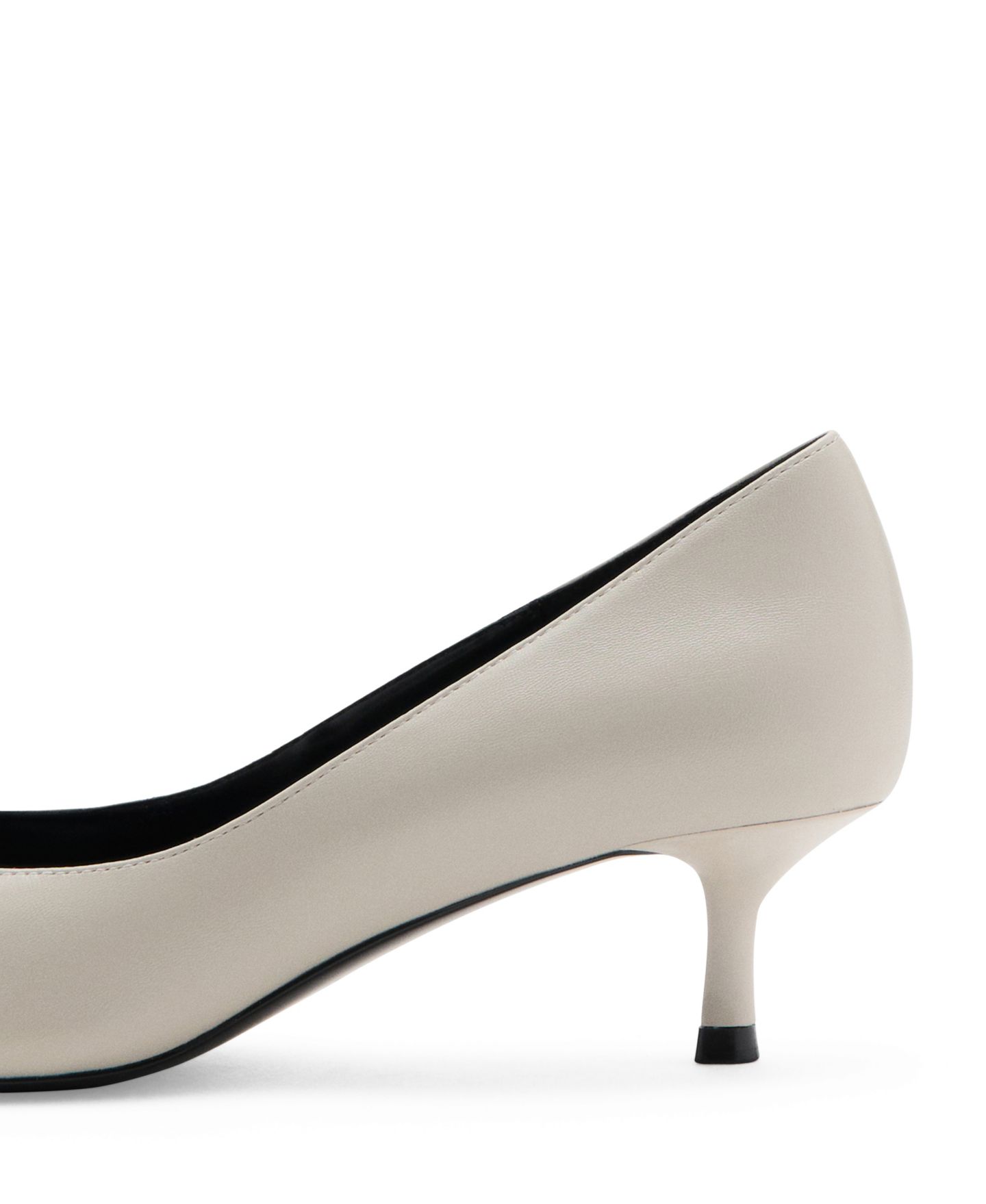 Женские туфли Mango Kitten Heel Pointed-Toe Faux Leather, цвет: Экрю — фото 3