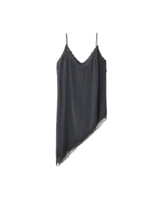 Women's V-Neck Asymmetrical Hem Lace Camisole