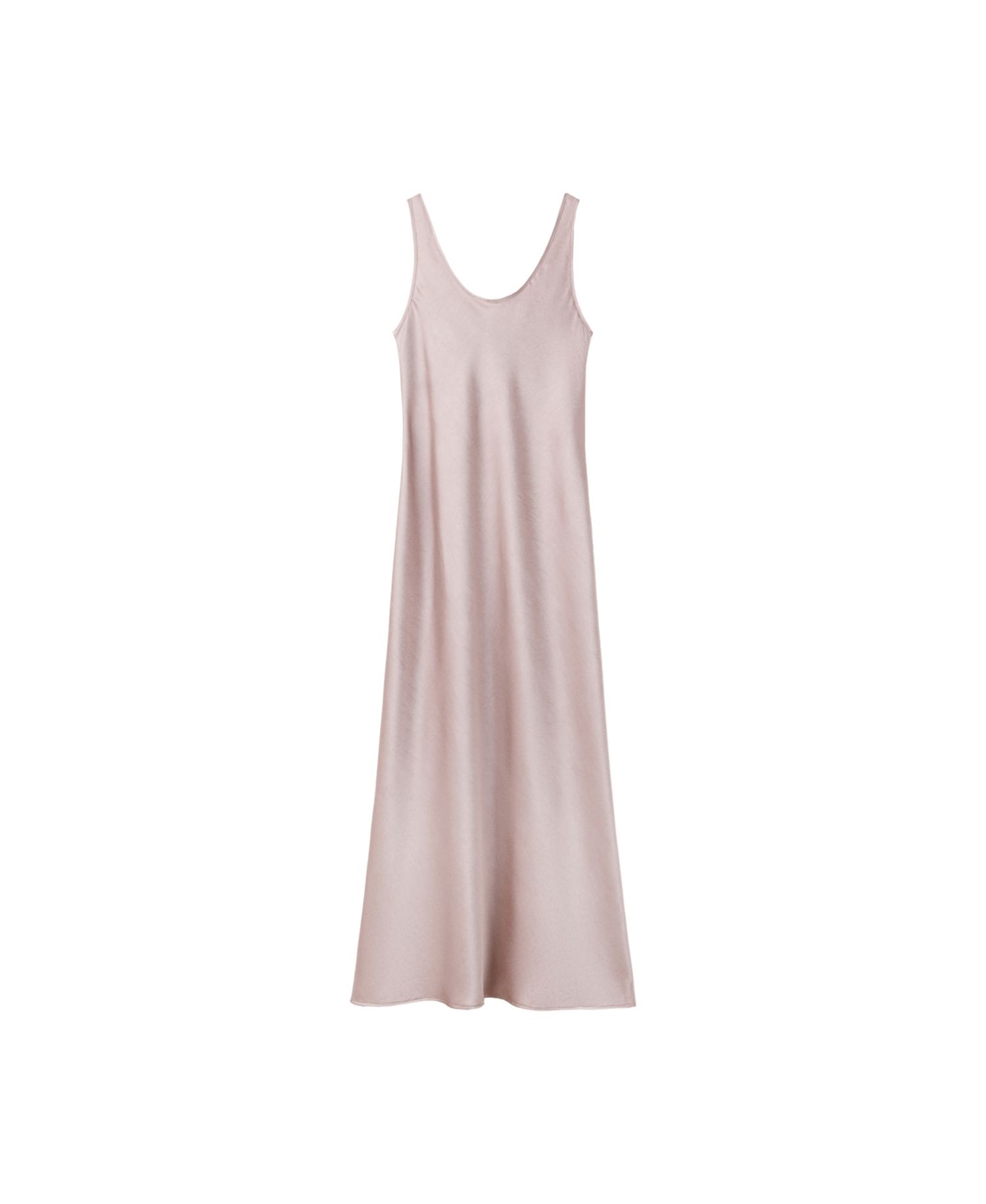 Women's Creased-Effect Satin Scoop-Neck Long Dress