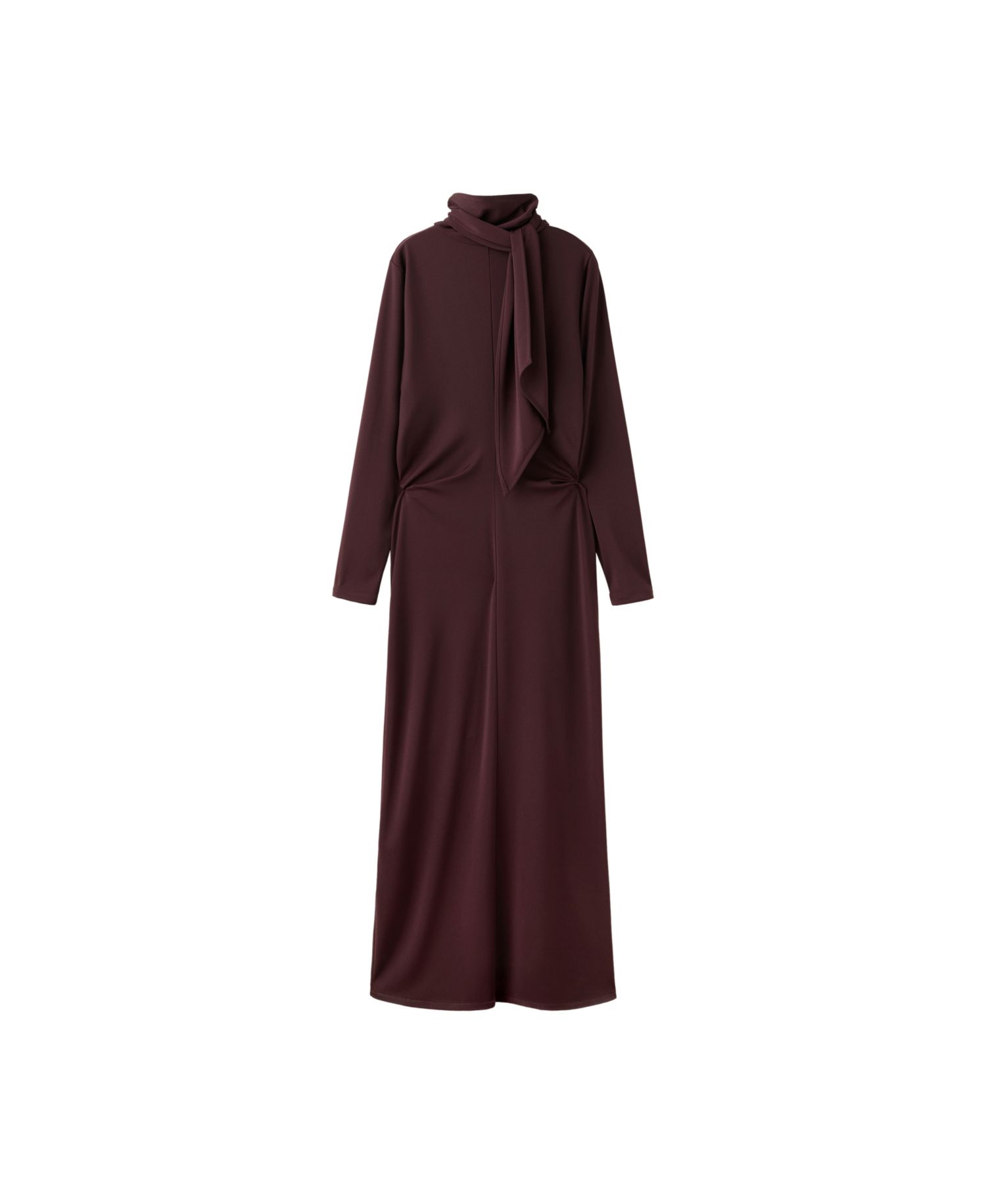 Women's Wraparound Lapel Collar Long-Sleeve Wrap Dress
