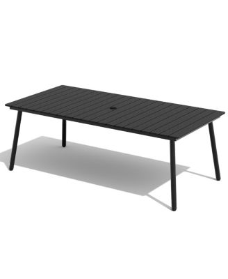Outdoor Rectangle Aluminum Dining Table with Umbrella Hole