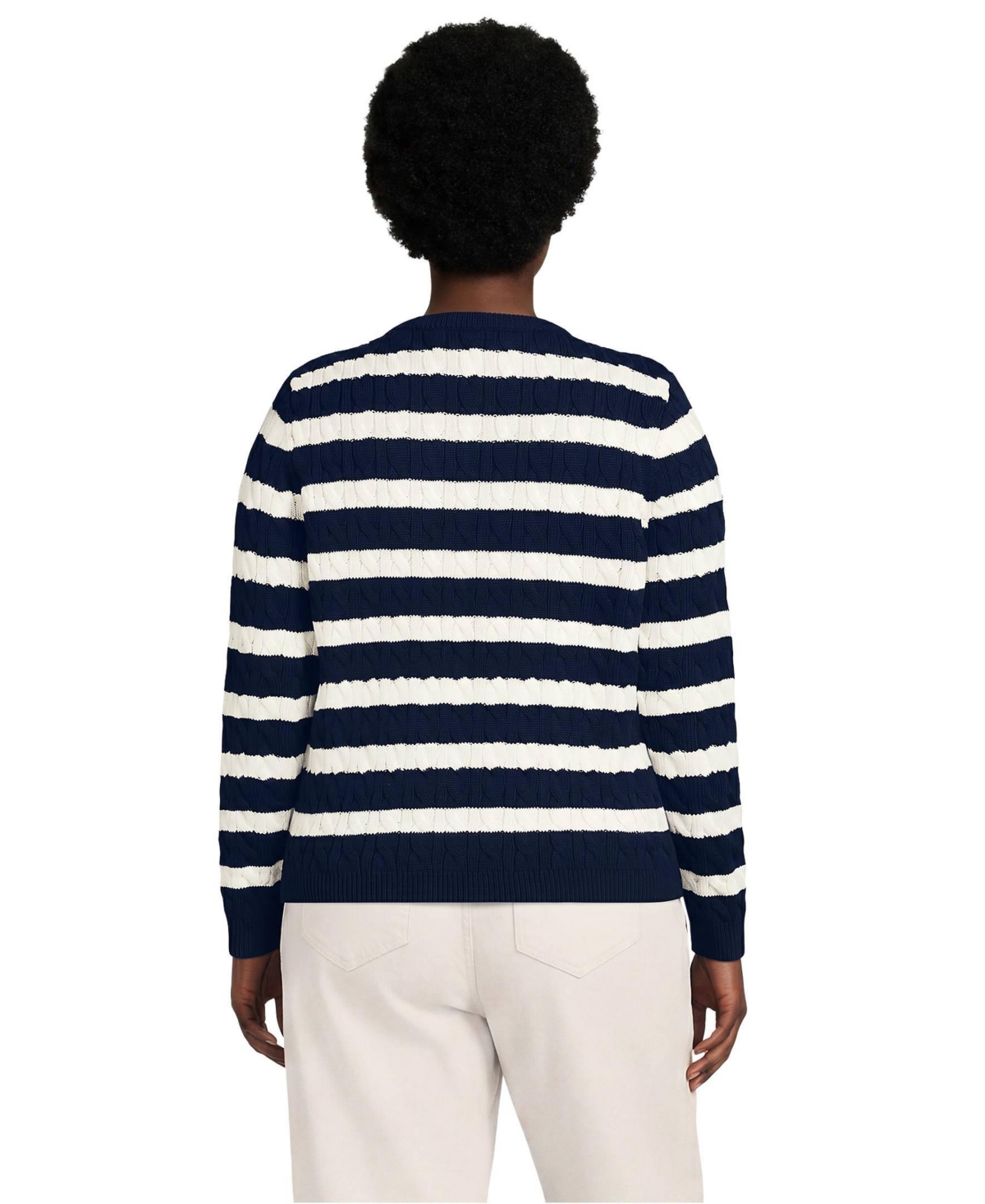 Lands' End Plus Drifter Cable Cardigan Sweater