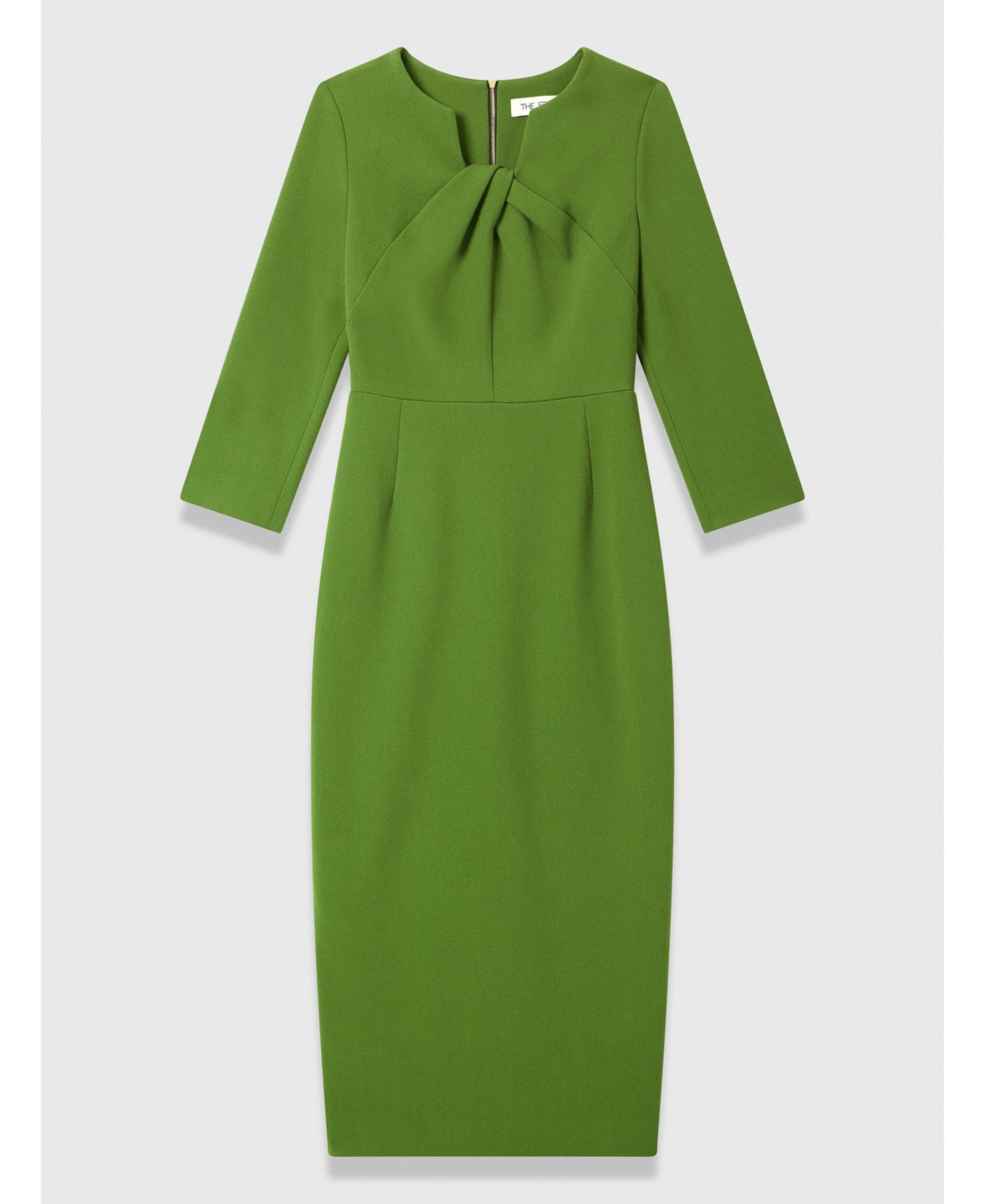 Women's Keyhole 3/4 Sleeve Midi Dress
