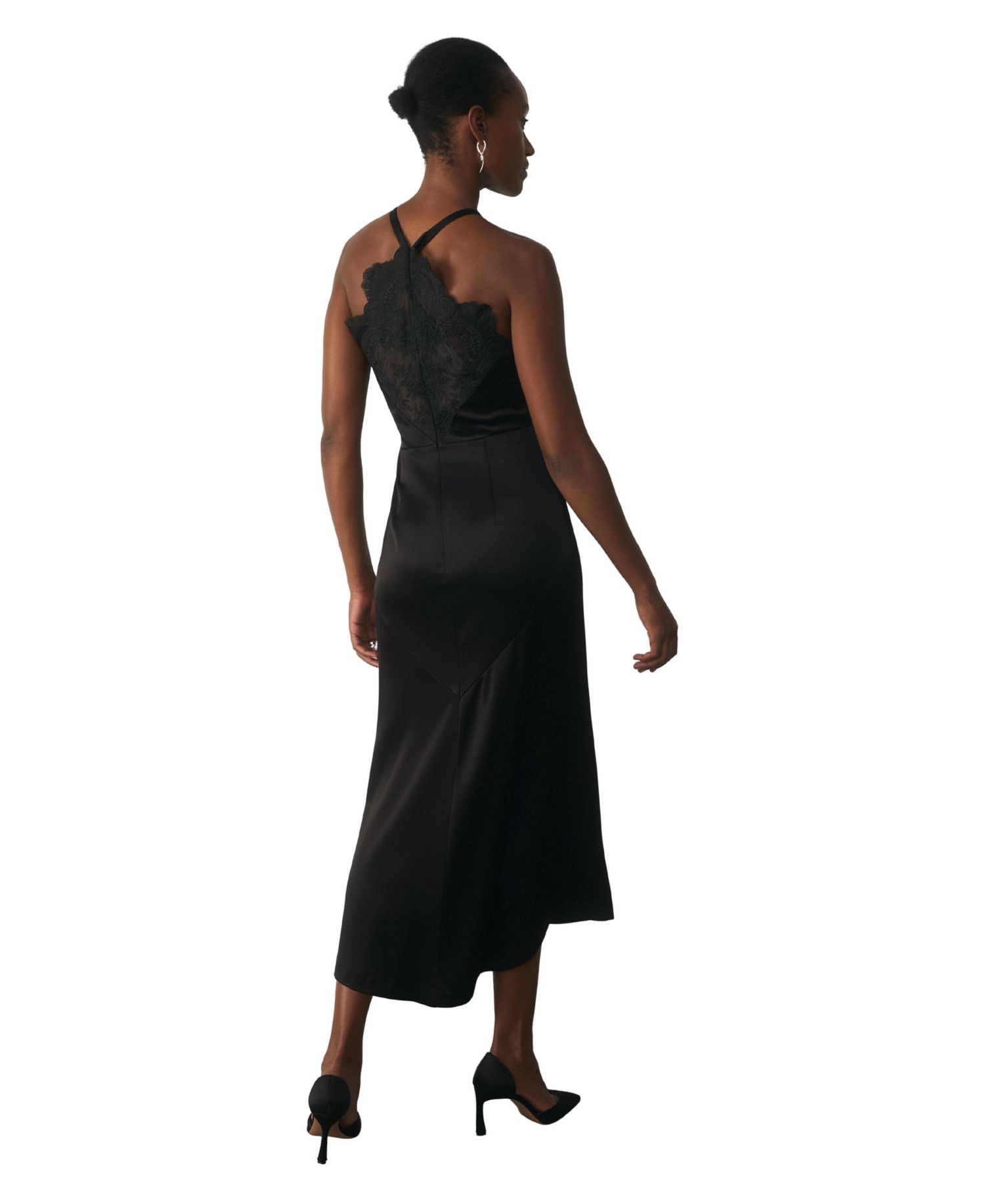 Women's Lucia Satin Halter-Neck Midi Dress