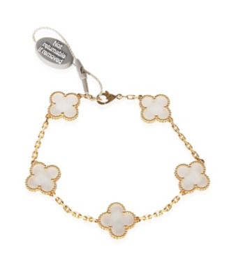 Yellow Gold Rock Crystal Vintage Alhambra Bracelet