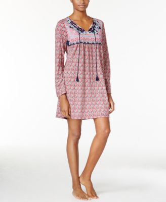 Lucky Brand Mixed-Print Knit Sleepshirt 