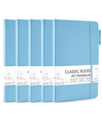Hardcover Ruled Lined Journals Set with Pen Holder Retractable Pens School Business Supplies