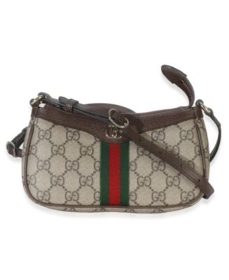 Beige Ebony GG Supreme Monogram Canvas Mini Ophidia Shoulder Bag