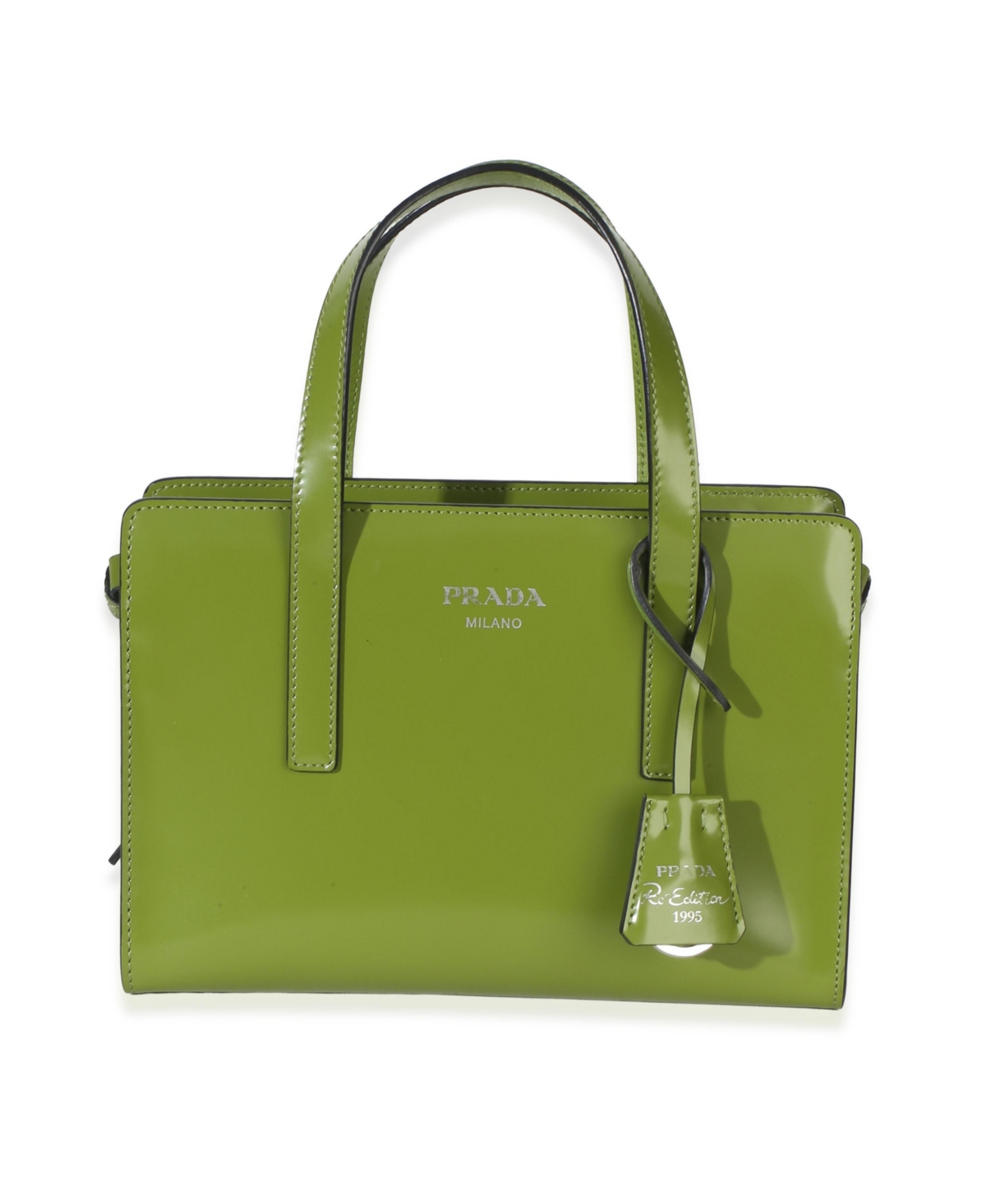 Pre-Owned Prada Green Brushed Leather Mini Re-Edition 1995 Mini Bag