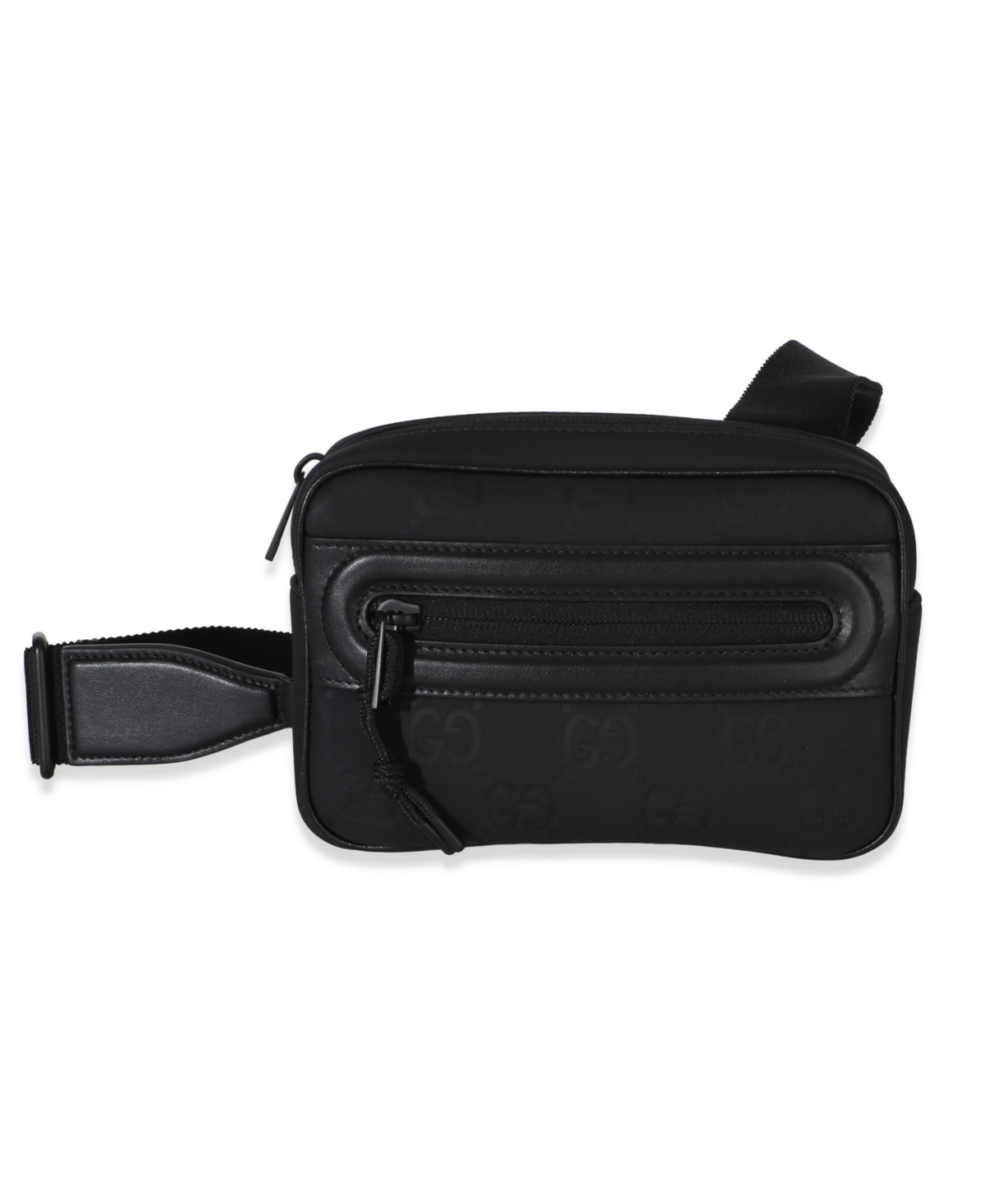 Pre-Owned Gucci Black Rubber Gg Effect Mini Slingbag - Black