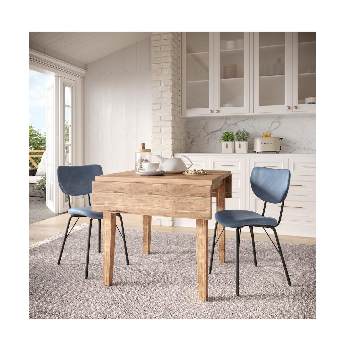 Jofran Contemporary Modern Faux Leather Split-Back Upholstered Dining Chair (Set of 2)