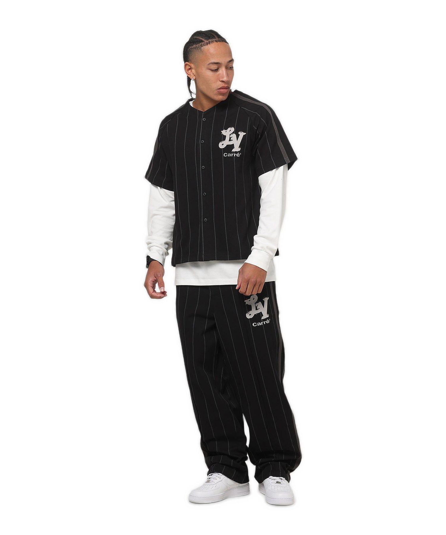 Men's City Series Pinstriped V-Neck Short-Sleeve Jersey
