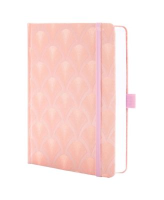 A5 Lined Fabric Journal Notebook Thick Paper Elastic Closure Pen Loop Back Pocket