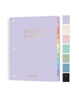 Student Planner Academic Weekly Monthly Plan Book School Lesson Organizer with Bookmark Tabs 3 Hole Punched