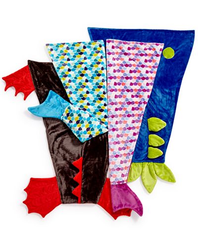 Berkshire Cuddly Buddies Velvety Plush Footie Tails, Mermaid, Dragon and Dinosaur Tail