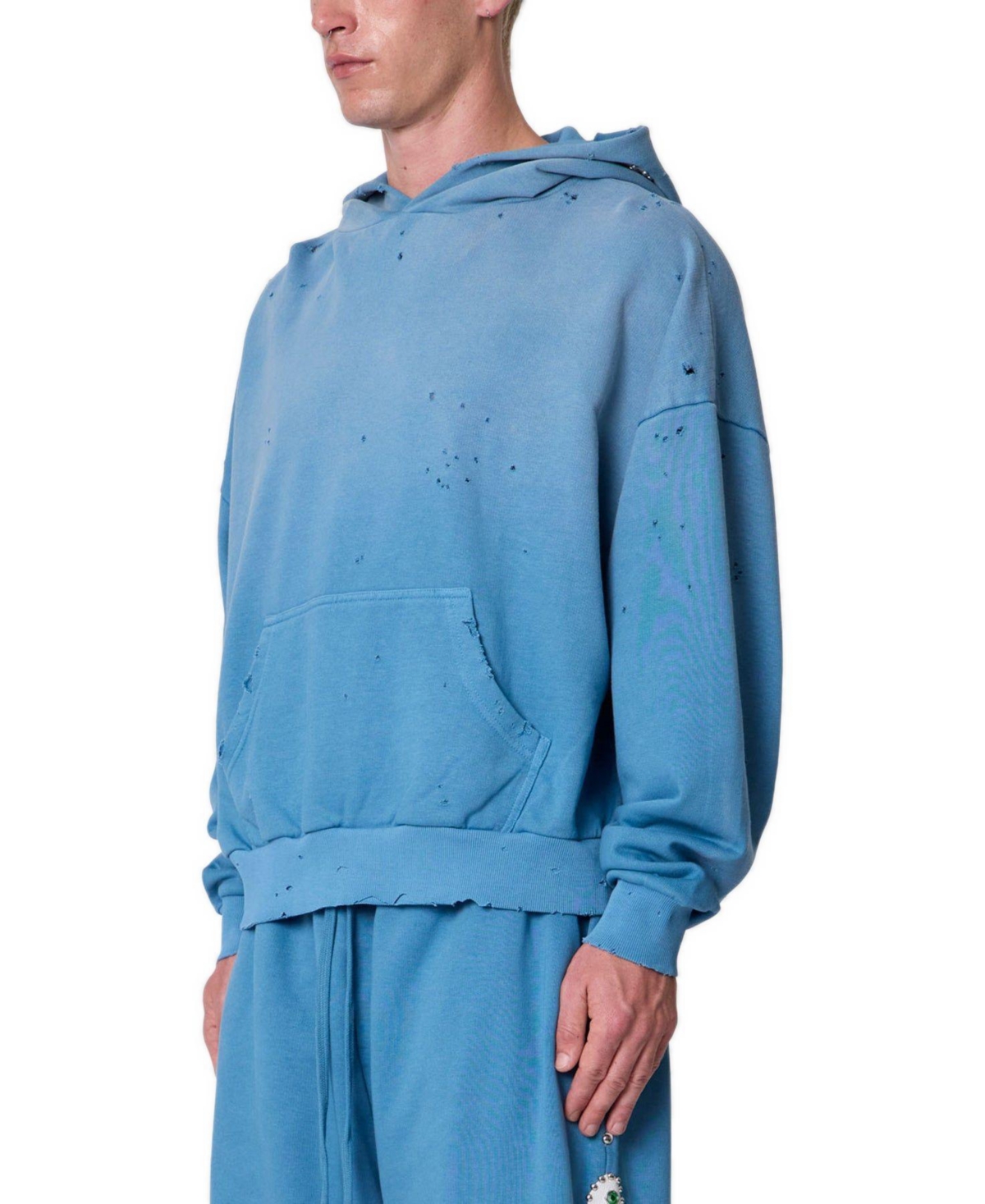 mnml Men's Mojave Oversized Distressed Faded-Wash Hoodie