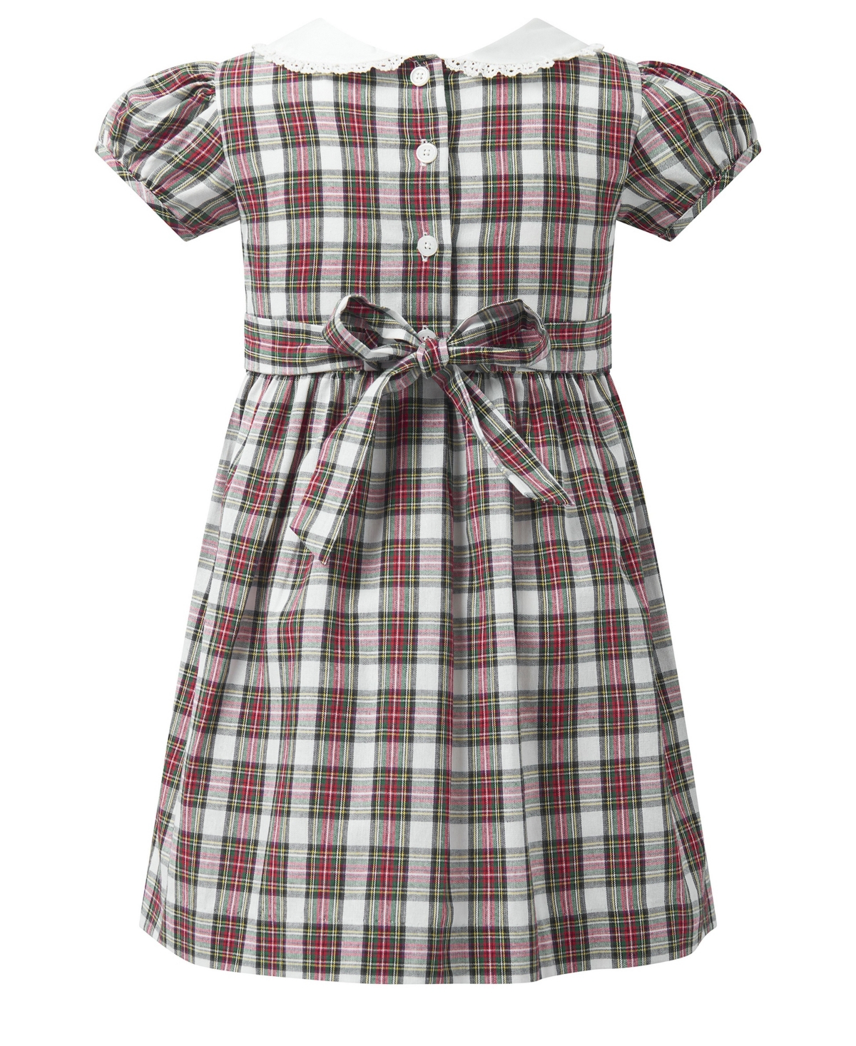 Rachel Riley Girls' 2-10 Ivory Tartan Frill Front Dress