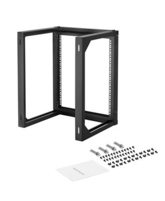 12U Wall Mount Swing Out 150 lb Capacity Open Frame Server Rack Compatible with Standard 19" Rack Hardware