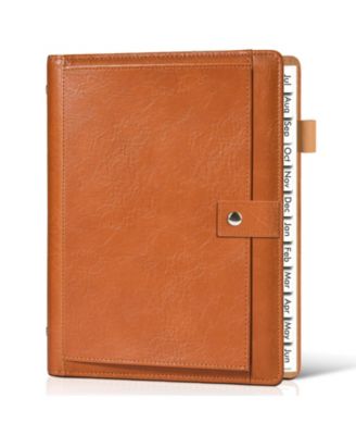 Academic Weekly Monthly Planner Hardcover Leather Organizer For Students Teachers
