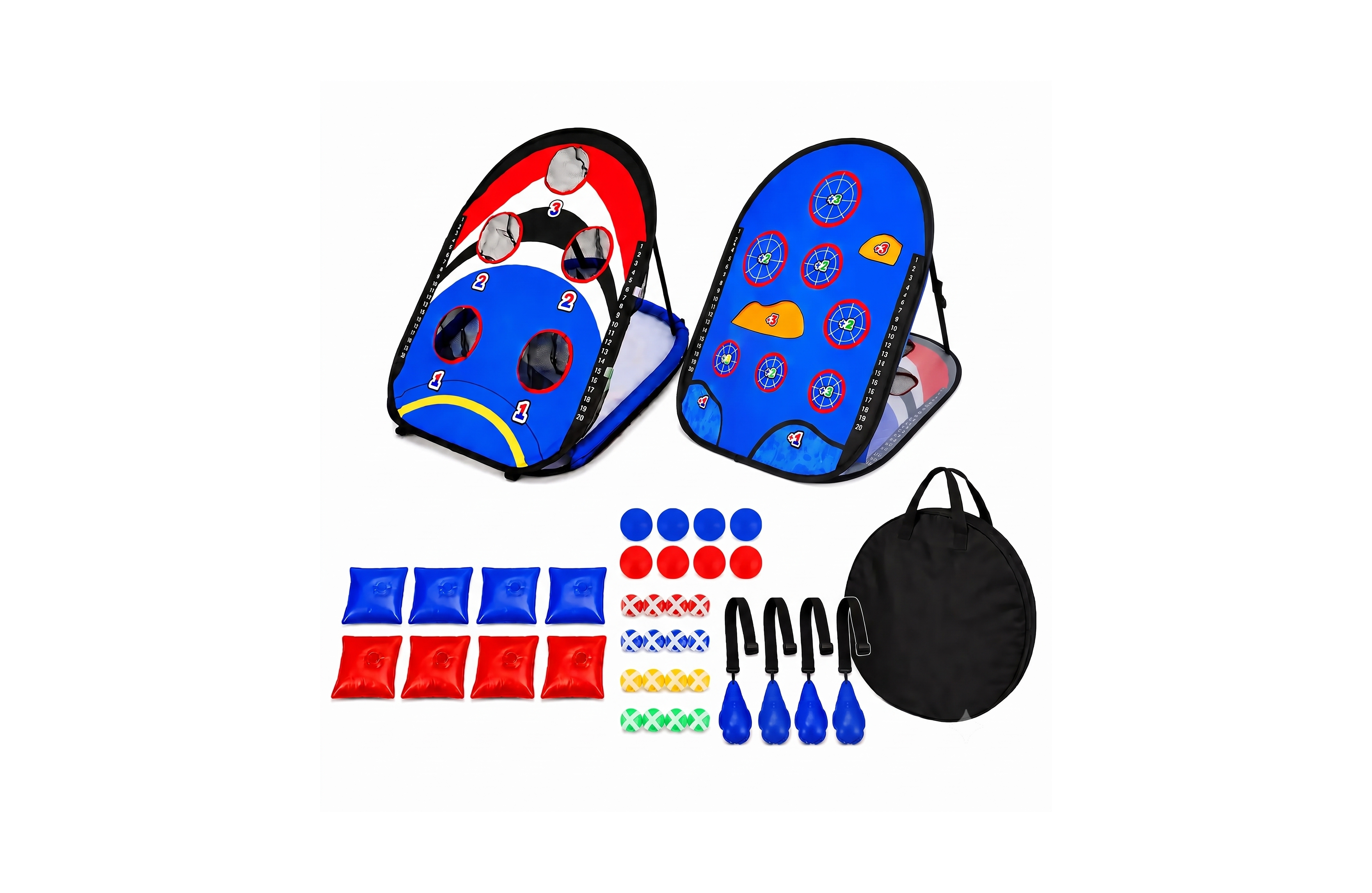 Ayamaya Floating Pool Cornhole Game Set, 2-in-1 Backyard Game with Sticky Golf, Water Bean Bags and Skip Stones