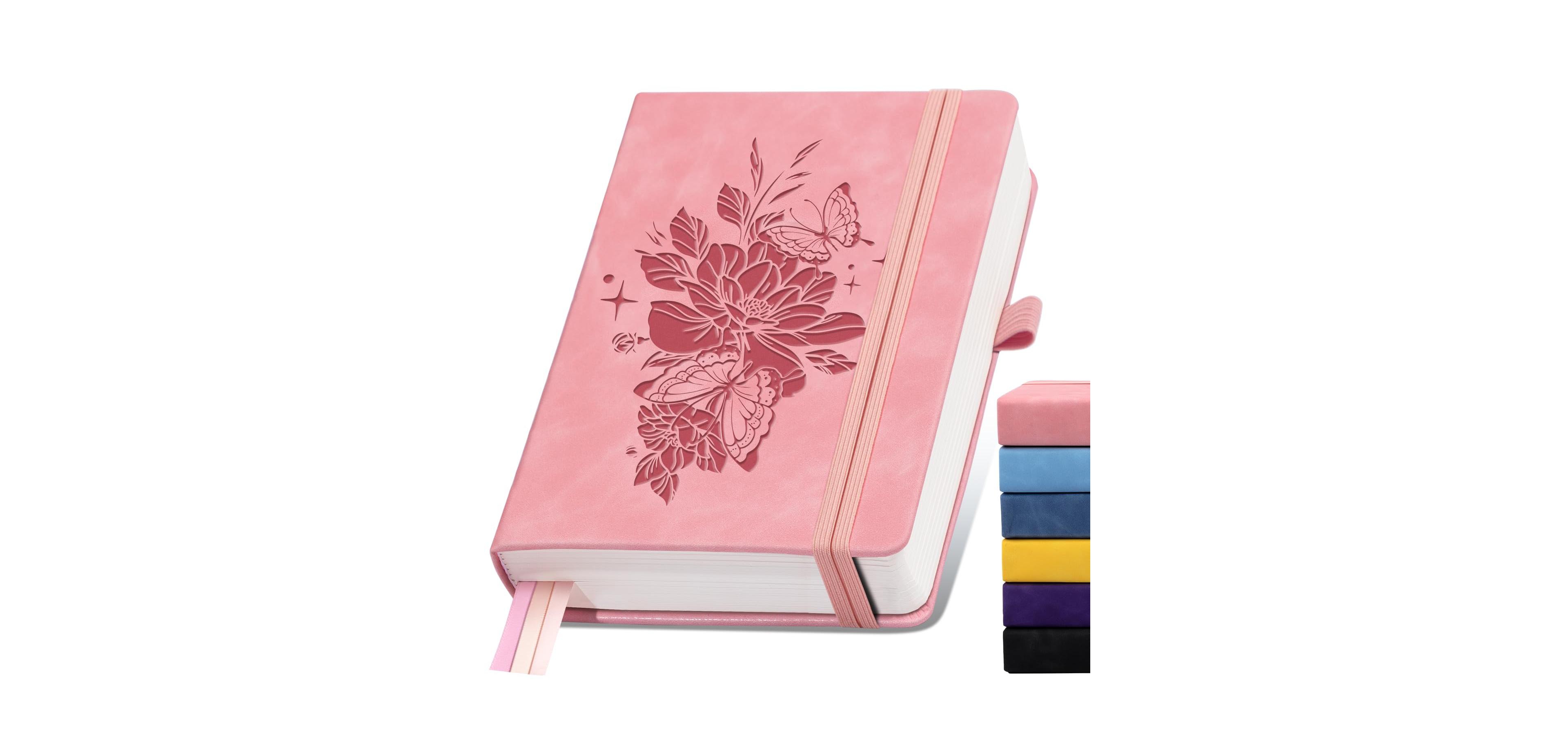 Danrong Faux Leather Hardcover Lined Journal 365 Pages 100gsm Thick Paper Lay Flat Travel Notebook