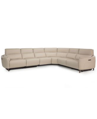 Placido Leather 6-Piece Power Motion Sectional Sofa