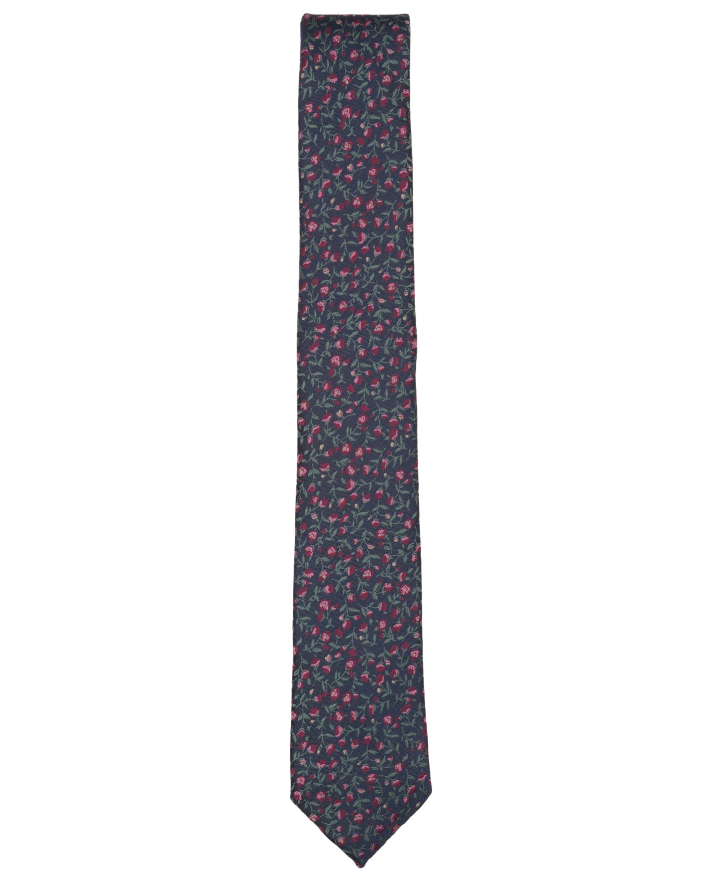 Мужской галстук Bar III Floral-Print Skinny Tie, цвет: Тёмно-синий — фото 2