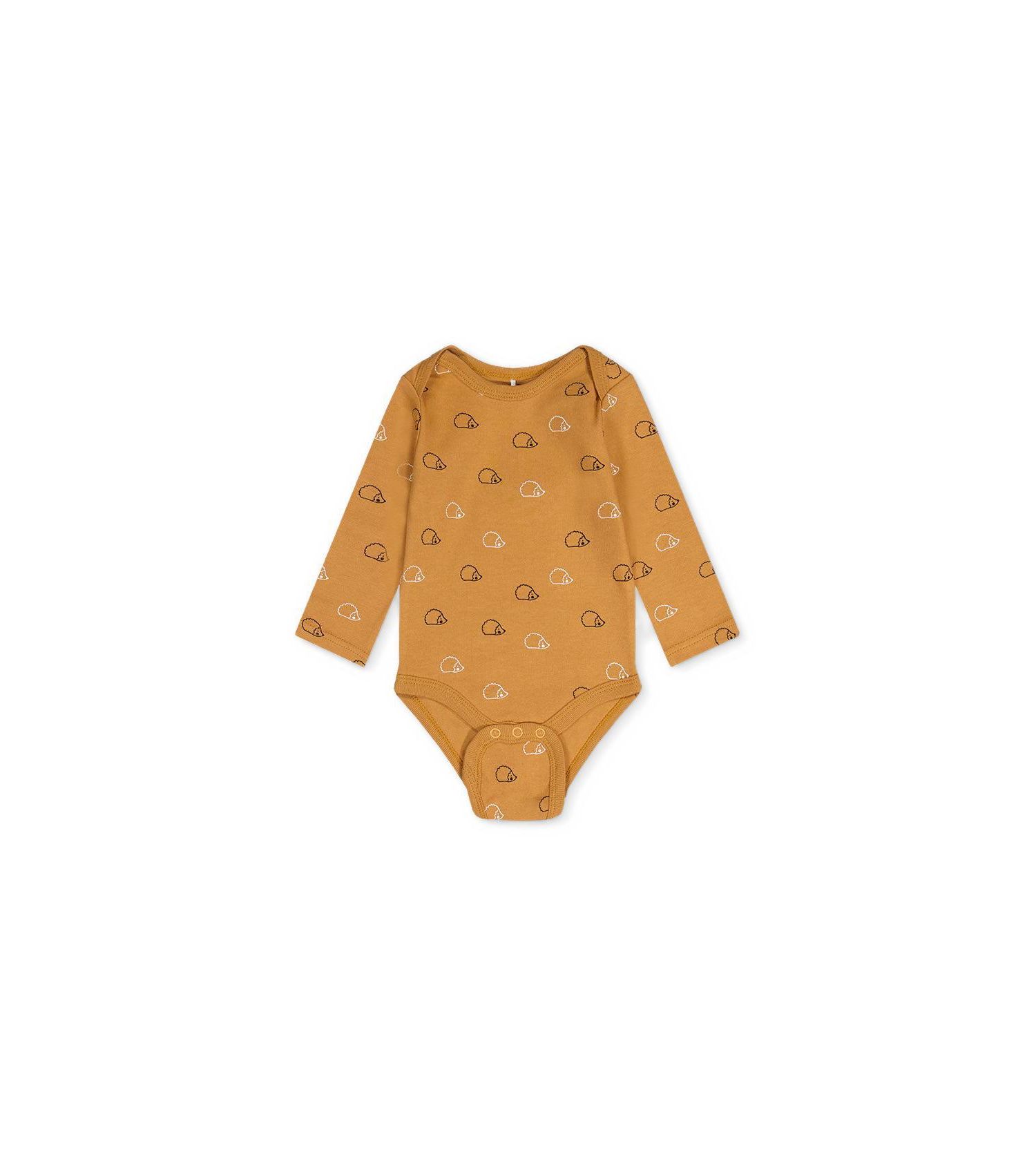 Baby Boy 3M-24M Three Pack Cotton Onesie Brown Printed Hedgehogs