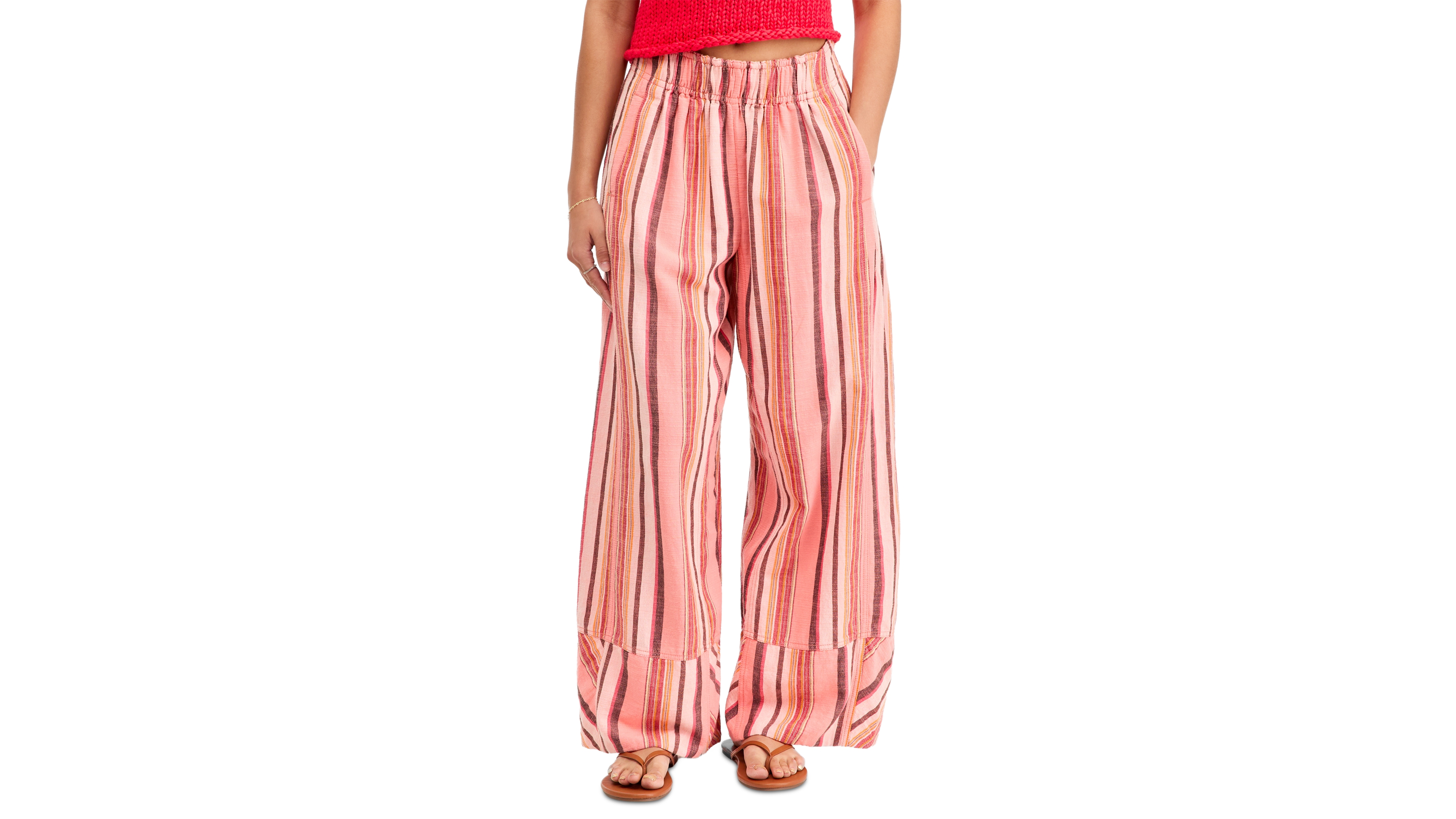 Free People Women's Days End Solar Stripe Wide-Leg Pants