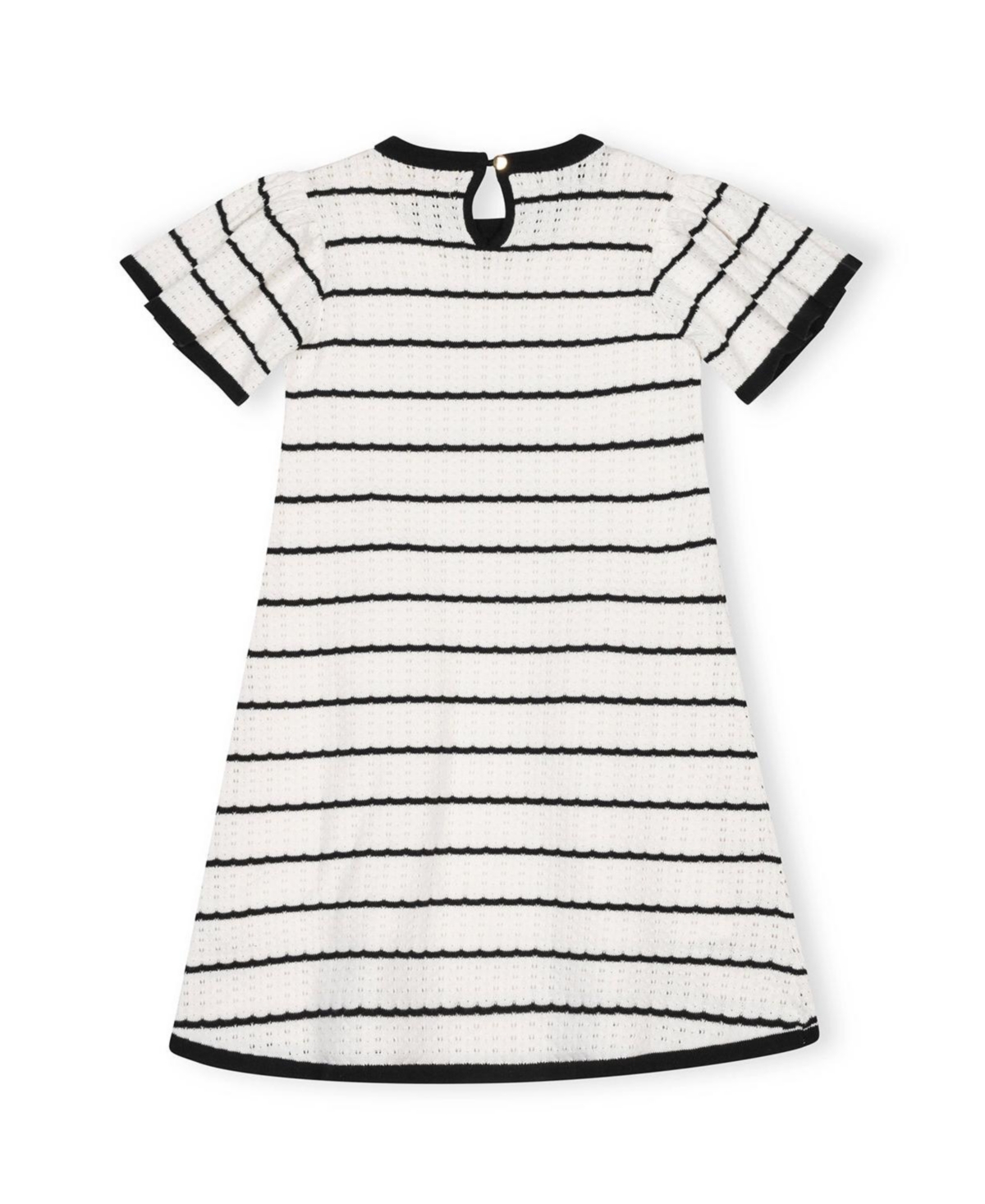 Hope & Henry Toddler Girls' 2T-5T Pointelle Bow-Detail A-Line Organic Cotton Sweater Dress