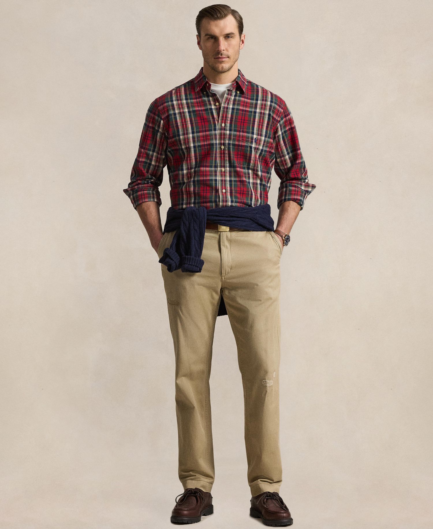 Men's Plaid Classic-Fit Oxford Shirt