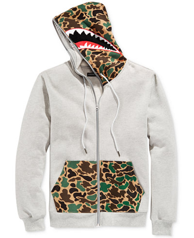 Hudson NYC Men's Full-Zip Camo Shark Hoodie