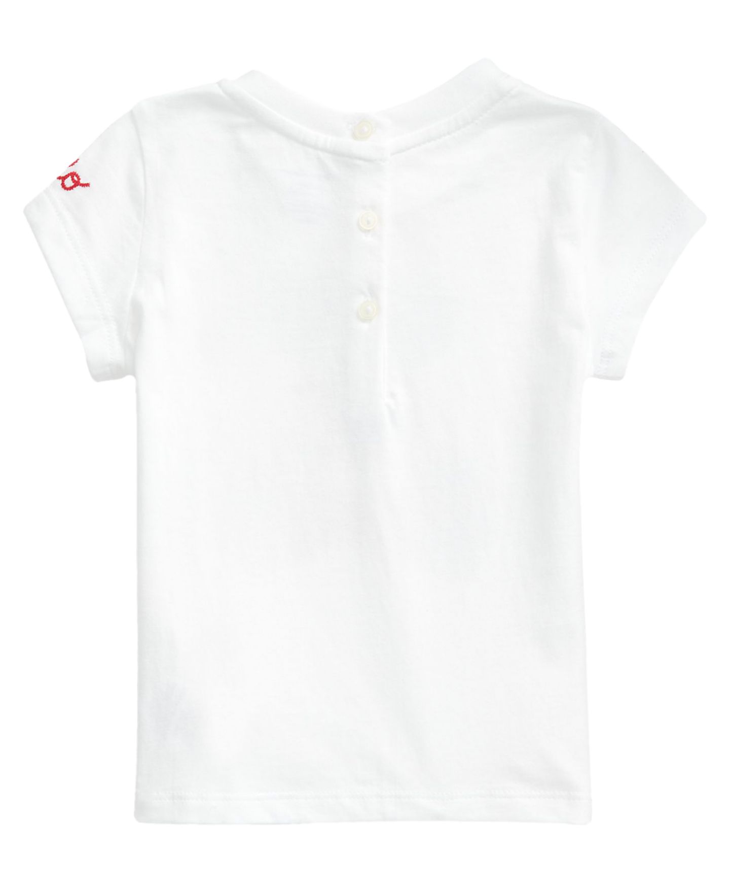 Детская футболка Polo Ralph Lauren Polo Bear с принтом и коротким рукавом, для девочки, цвет: Белый — фото 2