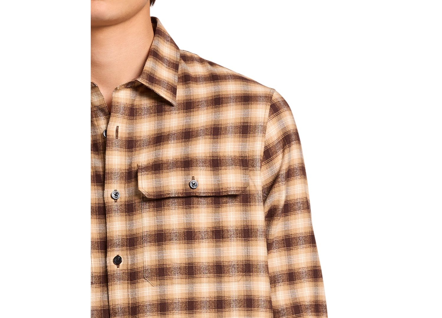 Men's Plaid Brushed Cotton-Twill Shirt