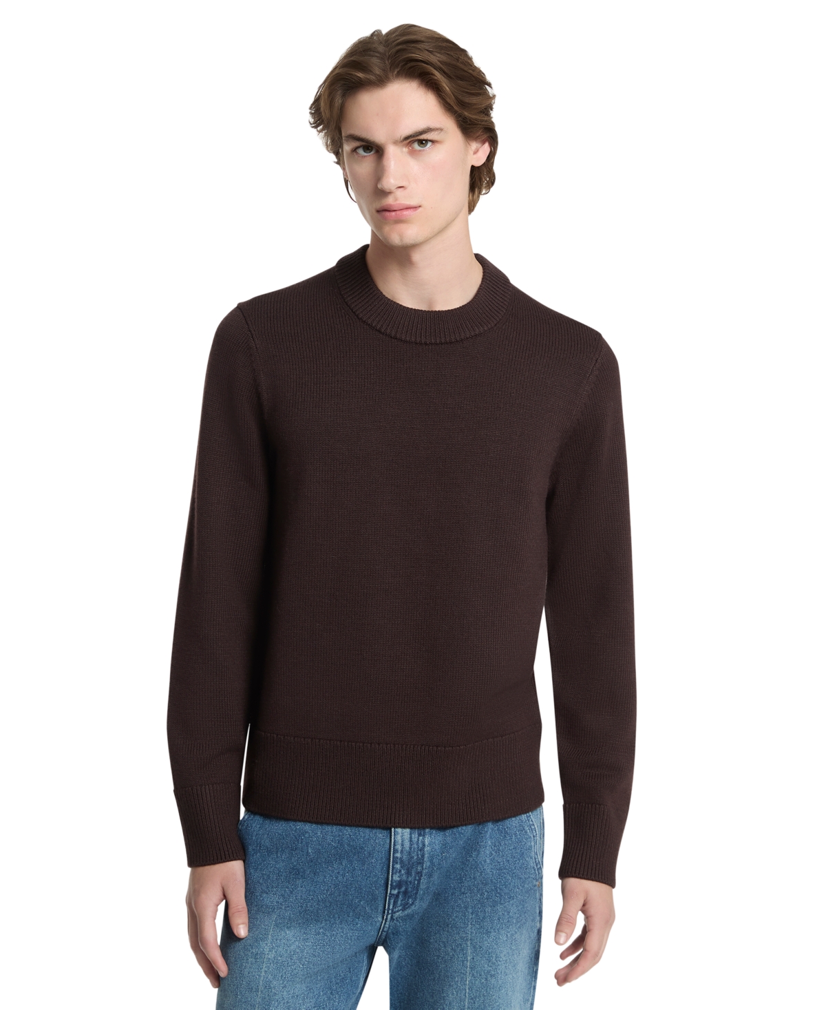 Michael Kors Men's Ribbed Merino Wool Crewneck Sweater, Created for Macy's