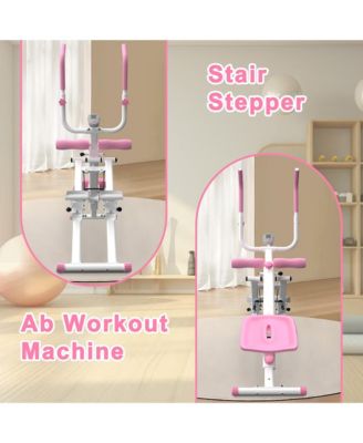 2 in 1 Stair Stepper and Ab Workout Machine Silent Multi Function Home Fitness Trainer