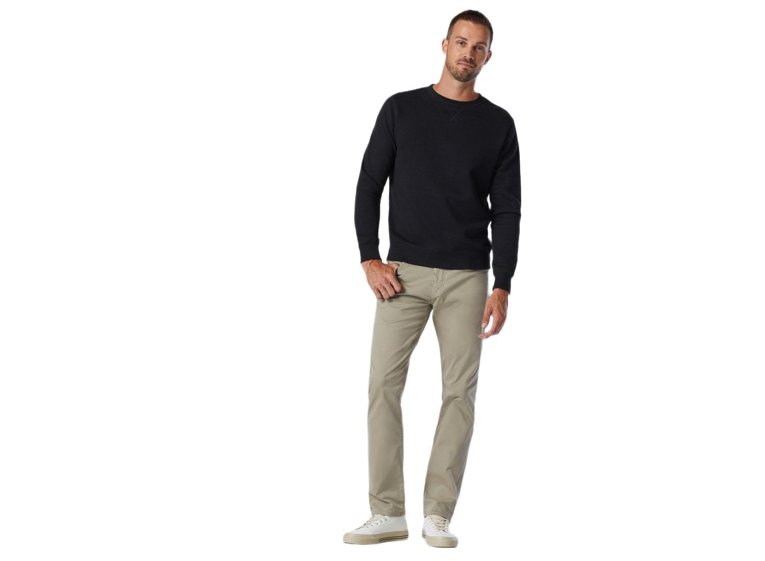 Men's Zach Twill Regular-Rise Straight-Leg Pants