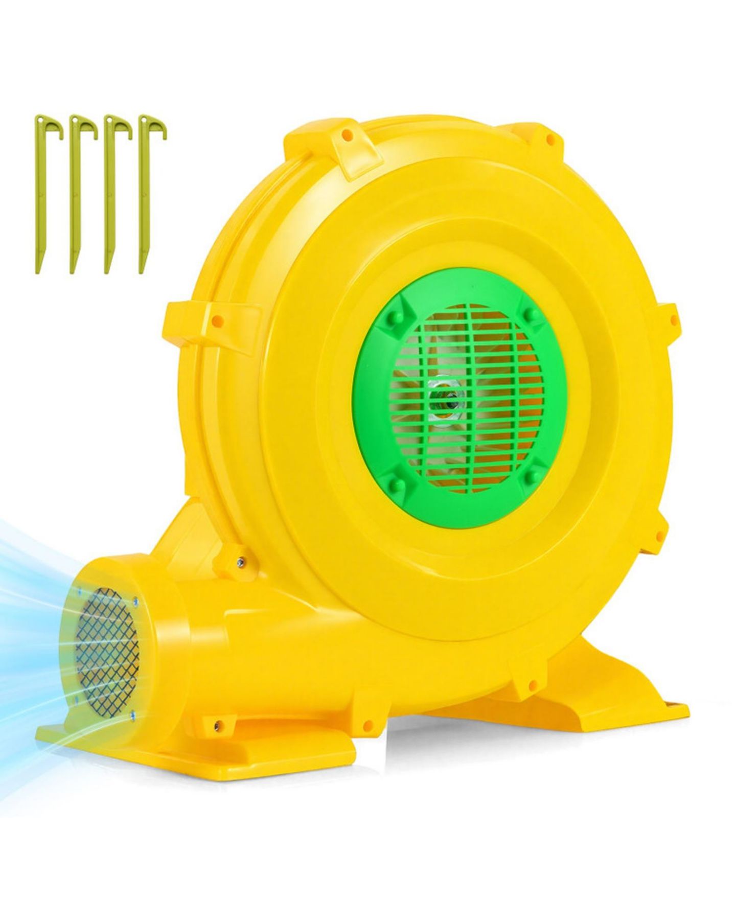 Детские фигурки SUGIFT 980W Portable Bounce House Blower 1550 CFM Air Pump Fan with Carry Handle and Ground Stakes, цвет: Жёлтый — фото 10