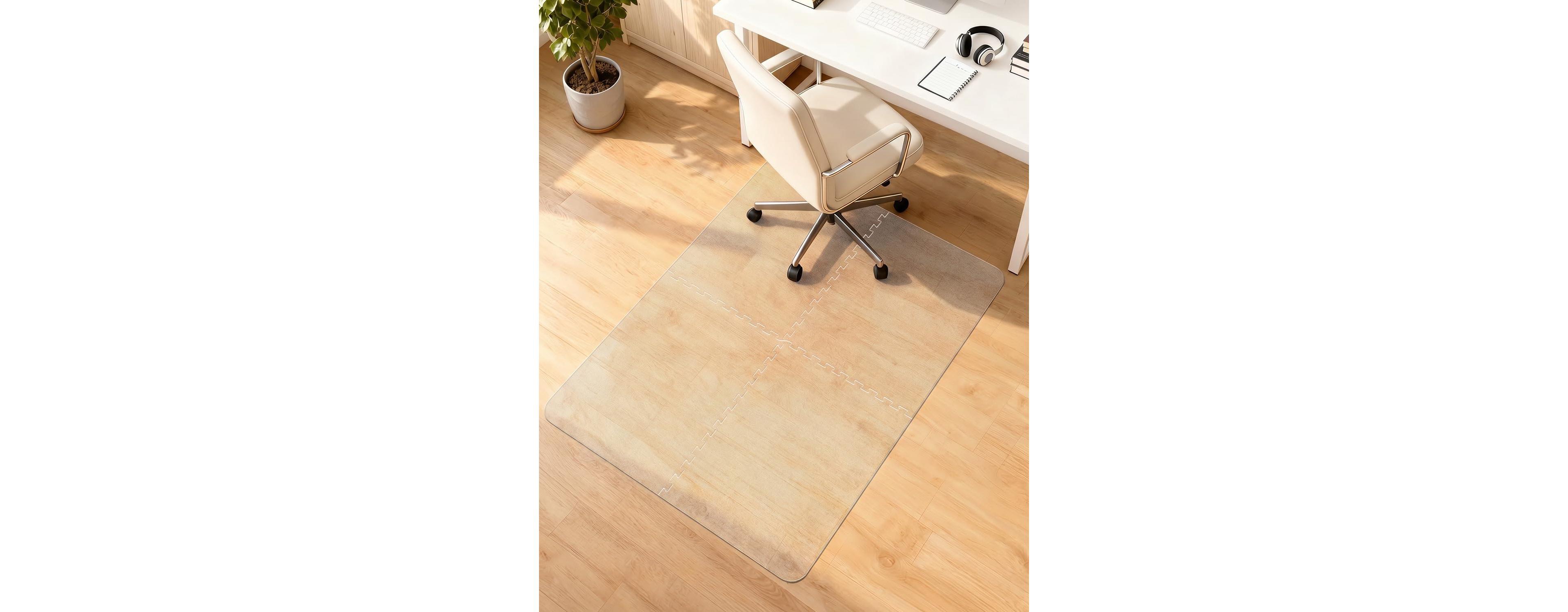Danrong 4 Section Hard Chair Mat Smooth Rolling Non Slip Floor Protection For Office Home