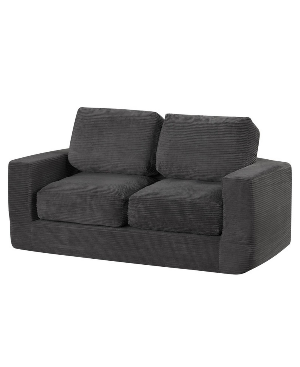 Gouun 62 Inch 2-Seater Floor Couch with Removable Corduroy Cover