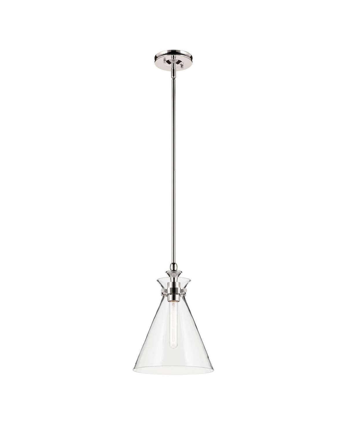 Kichler Laria 10.5 Inch 1 Light Pendant with Clear Glass in Polished Nickel
