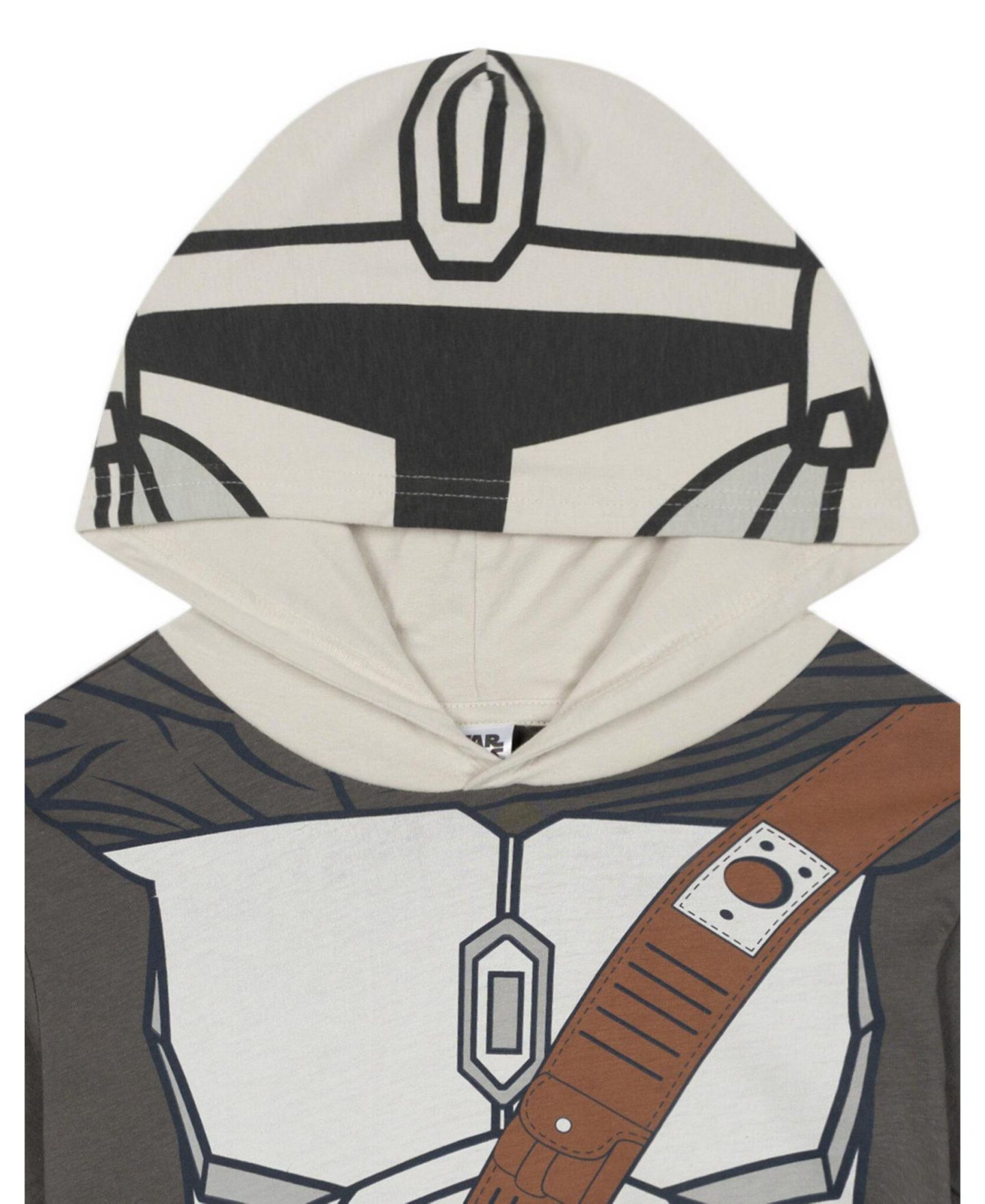 Футболка The Mandalorian Cosplay Engineered-Print Hooded для мальчиков, цвет: Серый — фото 2