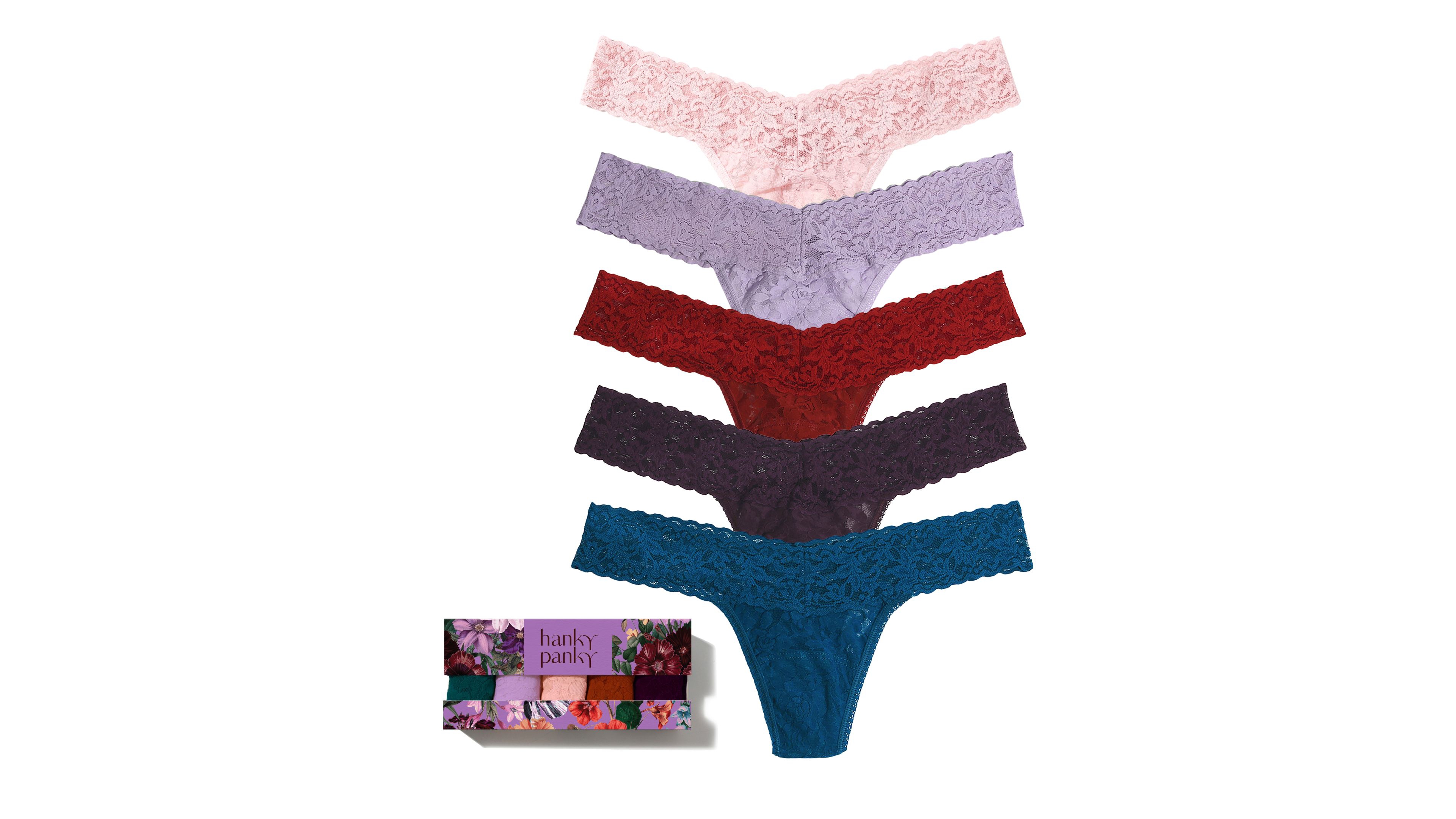 Hanky Panky Garden Party Low-Rise Lace Thong, 5-Pack
